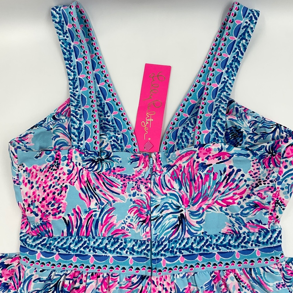 Lilly Pulitzer NWT Serena V-Neck Maxi Dress in Celestial Blue Seek and Sea 00 - Picture 11 of 16